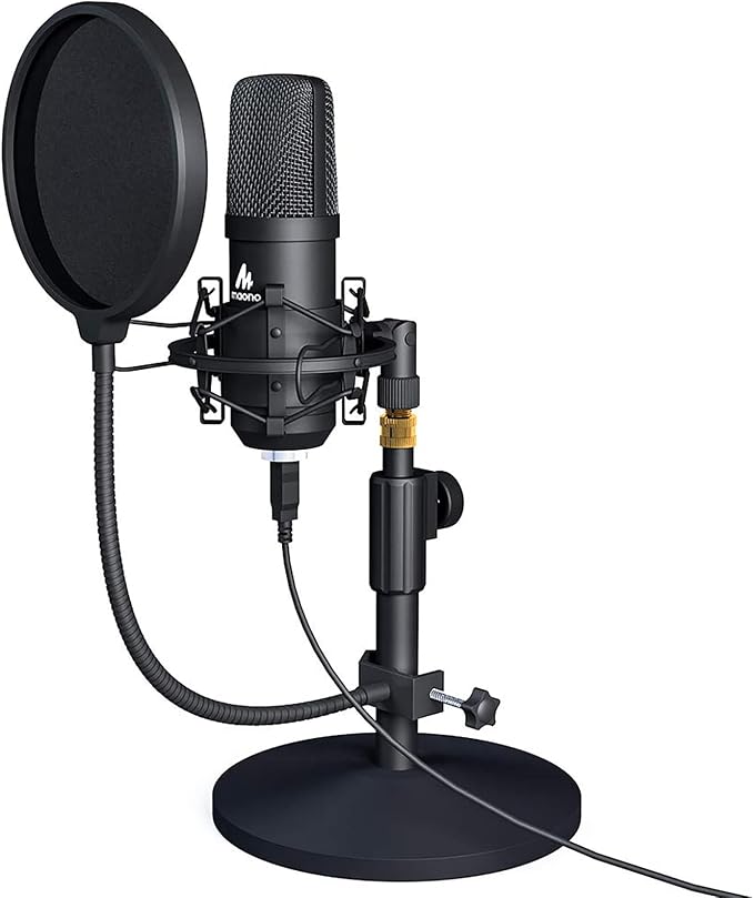 MAONO A04T USB Condenser Microphone Kit, 192kHz/24bit for PC Podcasting | Cardioid, All-metal Body, Plug and Play for Computer, Laptop, Recording, Content Creation, Streaming, YouTube Video, Gaming by MAONO