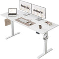 Agilestic 55 * 24 Inch Height Adjustable Electric Standing Desk, White | Sit Stand Up Computer Desk, Memory Presets, Stable Steel Frame,154 lbs, Easy Assembly, Splice Board, Home Office, Studying by Agilestic