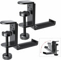 Kimiangel 2 Pack Headphone Stand Under Desk, Foldable Aluminum Headset Holder with Adjustable Screw Clamp, Headphone Hook Mount for Gaming Accessories, Space-Saving Under Table Headset Hanger by Kimiangel