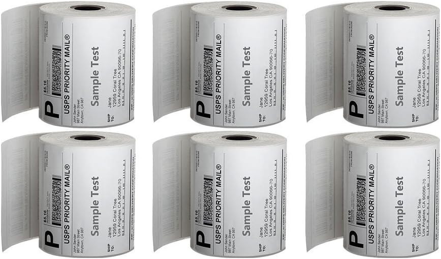 MFLABEL 4x6 Direct Thermal Shipping Labels - 6 Rolls of 450 Labels/Roll, Compatible with Zebra 2844/ZP450/ZP500/ZP505, USPS/FedEx/UPS/Amazon Shipping, Smudge-Resistant & Permanent Adhesive by MFLABEL