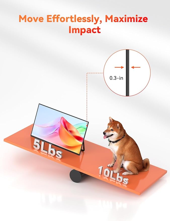 HotYeah 23.8" 100Hz Large Portable Monitor, 1080P FHD 125% sRGB IPS | USB-C HDMI External Laptop Monitor, Home Gaming 2nd Screen with Kickstand for MacBook, Laptop, PC, Phone, Tablet, Switch, PS5 - Image 9