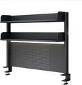 Clamp On Desk Organizer Shelf, BLACK Desk Extender Pegboard Workstation,Computer Desk Accessories for Office, Privacy Panel for Gaming Desk,23.6/31.4/39.3in Desktop Shelving (BLACK, 60cm/23.6in) by FPIGSHS
