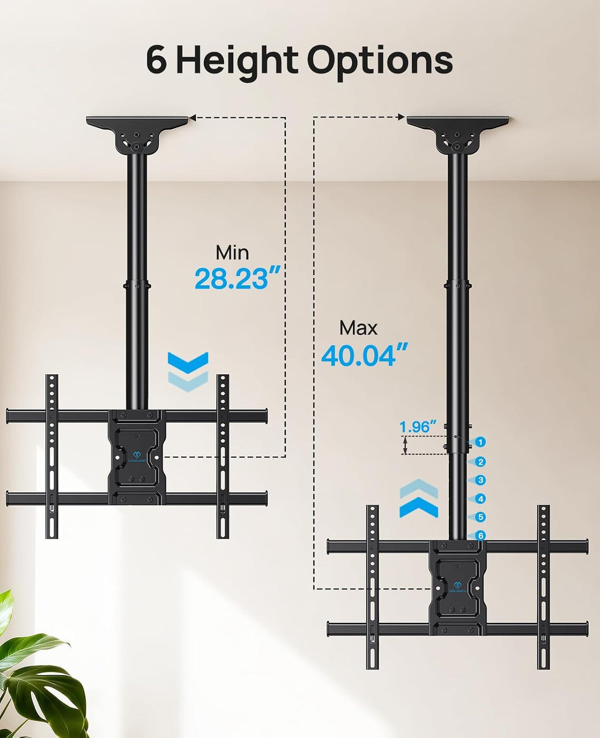 PERLESMITH Ceiling TV Mount for 37–75 inch TVs up to 110 lbs - Image 3