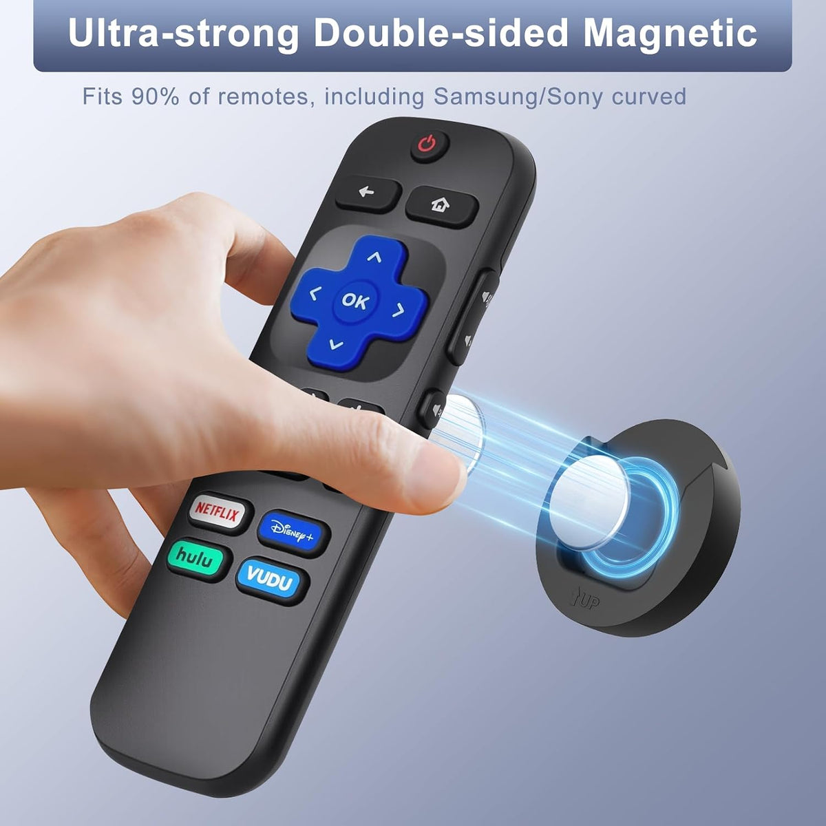 Magnetic Remote Control Holder Wall Mount, Self-Adhesive Bedside Caddy for TV Backside/Bedroom/Office/RV Home Organizer Storage(Black 8) - Image 3