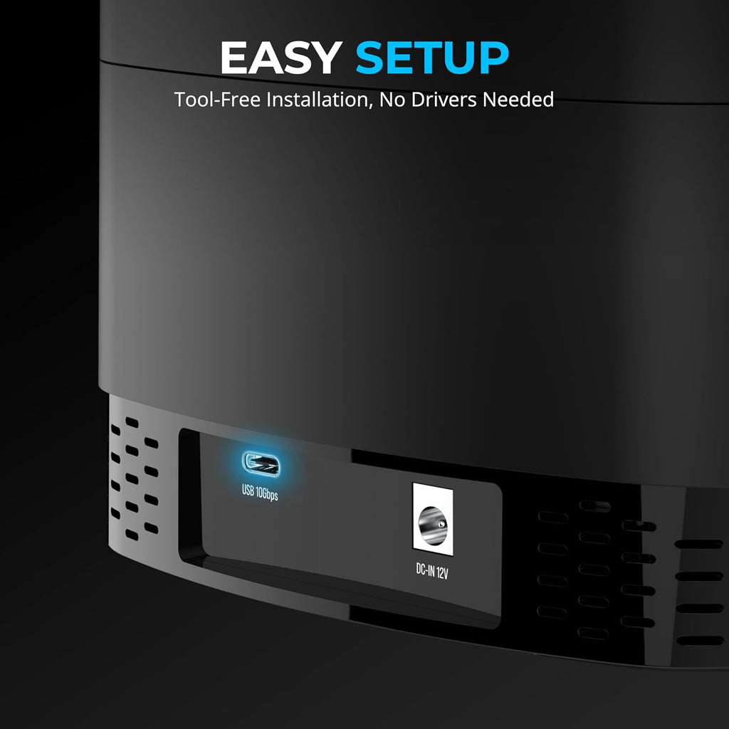 SABRENT 5-Bay USB-C Docking Station, 2.5in SATA SSD/HDD, Fan (DS-5R15) - Image 5