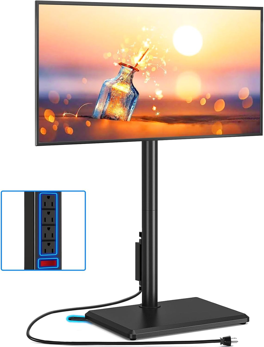 Rfiver Swivel Floor TV Stand with Power Outlet for 32-65 in TVs by Rfiver