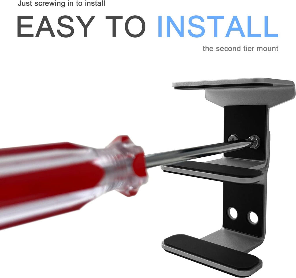 IFCASE 2 Tier Heavy Duty Metal Under Desk Laptop Mount (Silver) - Image 5