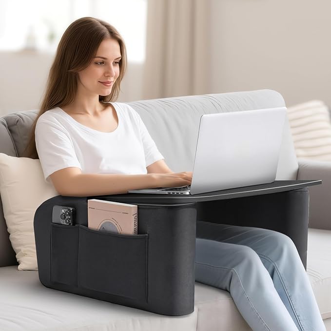 OPTIXCELL Lap Desk with Arm Rest, Ergonomic 17" Laptop Desk for Bed & Couch | Ergonomic EPP Memory Foam Armrests, Sturdy 44lbs Capacity, Wobble-Free, for Reading, Writing, Gaming, Eating, Working by OPTIXCELL