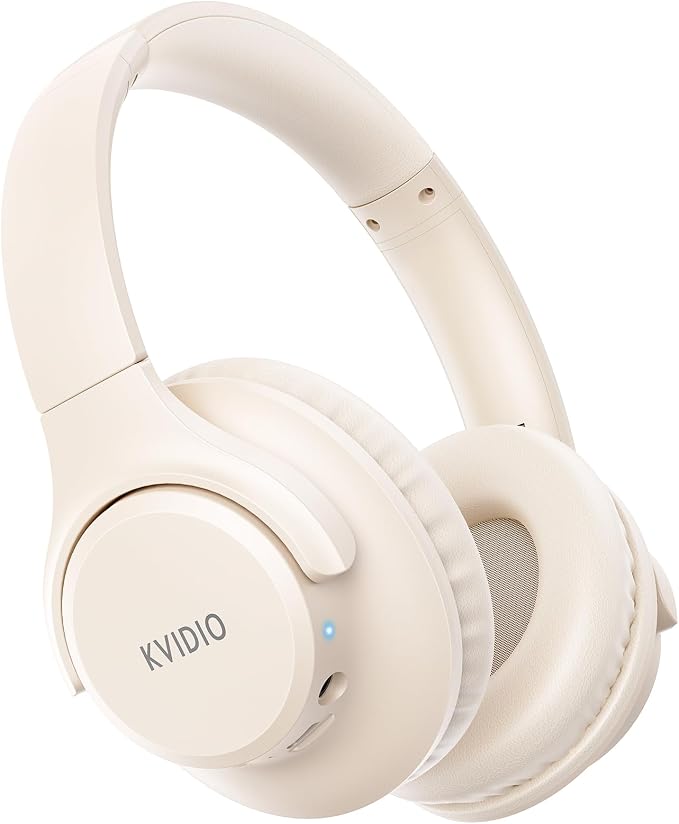 KVIDIO Bluetooth Headphones Wireless Over Ear Headsets 65H Playtime | Deep Bass, HiFi Stereo, Bluetooth 6.0, Microphone, Comfortable Fit, Foldable, Lightweight, Low Latency for Travel Home Office by ProfessionalHeadphonesMaker