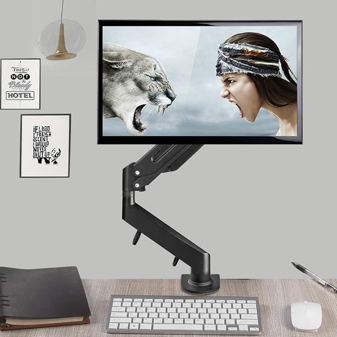Suptek Single Monitor Arm Fully Adjustable for 17-34-35 Inch Screens | VESA Monitor Mount with Quick Install, Computer Monitor Stand for 32” Monitors, Desk Monitor Mount Holds 24lbs, VESA 75/100mm - Image 6
