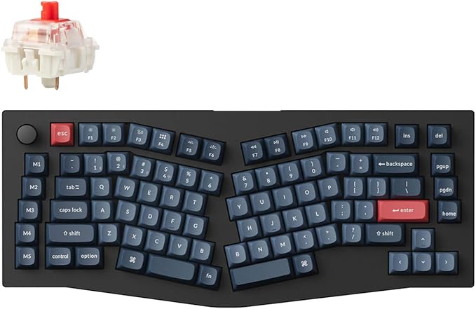 Keychron V10 Max Ergonomic Wireless Mechanical Keyboard, QMK/VIA Custom RGB Gaming Keyboard, 75% 88 Hot Swappable Keys 3 Modes Bluetooth 2.4Ghz USB-C with OSA PBT Keycaps & Knob for MacOS & Windows by Keychron