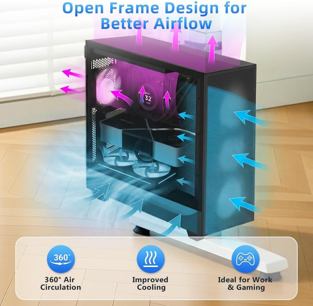 Under Desk PC Mount for Standing Desk, Clamp-On CPU Holder, 50lbs Capacity - Image 9