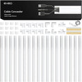 Cord Covers for Wires on Wall - 300in Cable Management Cable Hider - Cord Hiders for TV On Wall - Paintable Cable Concealer - Wire Covers for Cords - 20X (L16 x W0.95 x H0.5) - Medium | White by EVEO