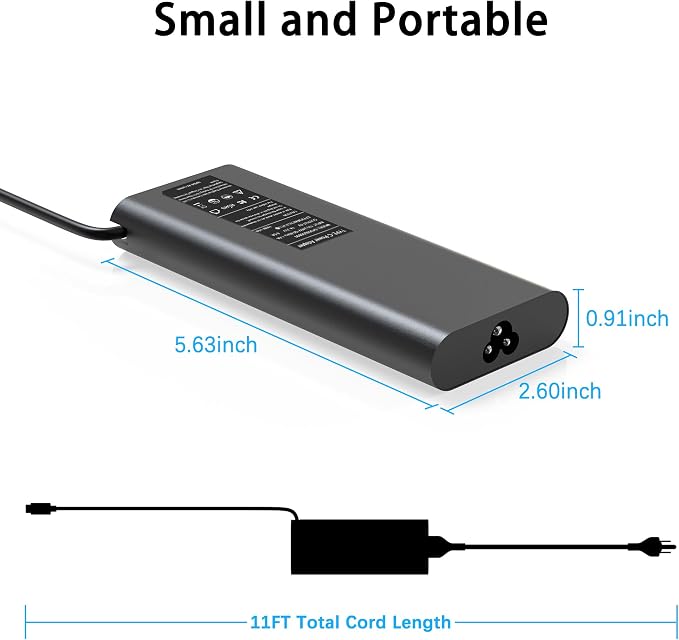130w USB C Laptop Charger Compatible with Dell XPS 15 17 9530 9700 9710 9720 9730 9575 9500 9510 9520,Precision 5550 5560 5530 5570 5750 5470 5480 5760 3550 2in1,Latitude,Type C Fast Charger - Image 2