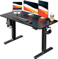 HUANUO Electric Standing Desk, Whole Piece Desktop, Adjustable Height Computer Desk, 4 Height Memory Settings, Sit Stand Up Desk for Home Office, 48" x 24", Black by HUANUO