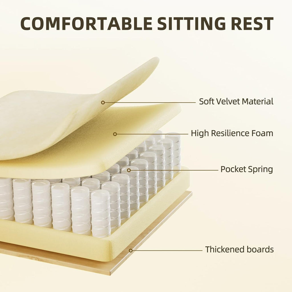 Velvet Fabric Gaming Chair, High Back Ergonomic Gamer Chair for Adult, Comfortable Video Game Chair with Footrest and Massage Lumbar Cushion, Racing Reclining Office Computer Desk Chair Beige - Image 6