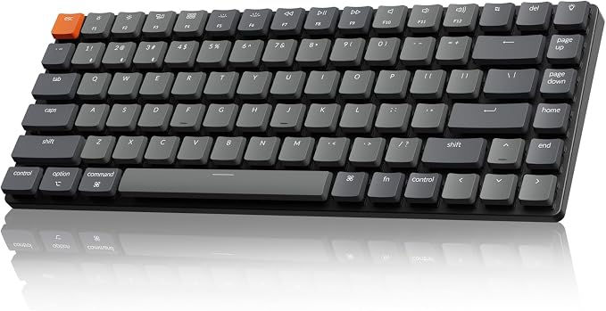 Keychron K3 Version 2, 84 Keys Ultra-Slim Wireless Bluetooth/USB Wired Mechanical Keyboard with White LED Backlit, Low-Profile Keychron Mechanical Red Switch Compatible with Mac Windows by Keychron