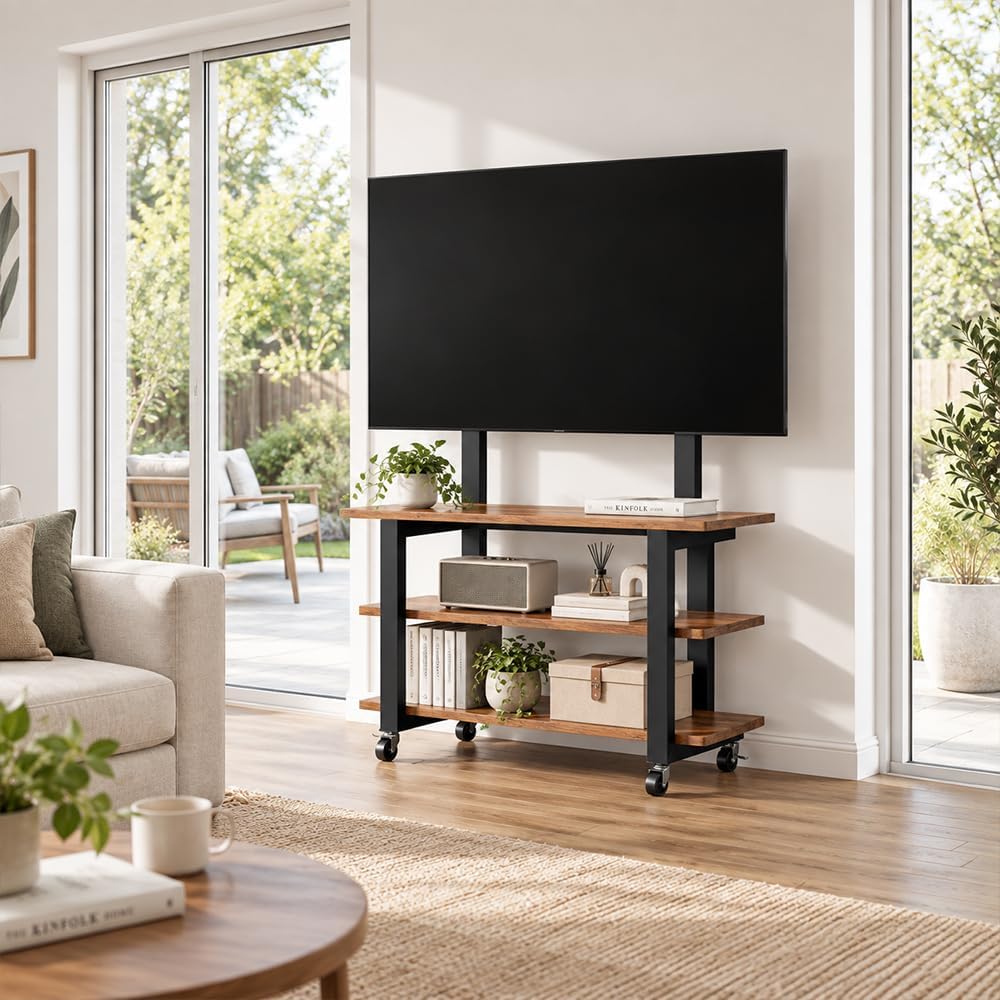 Mobile TV Stand Cart with Wheels for 32-70 inch Screens, Rolling AV Display - Image 7