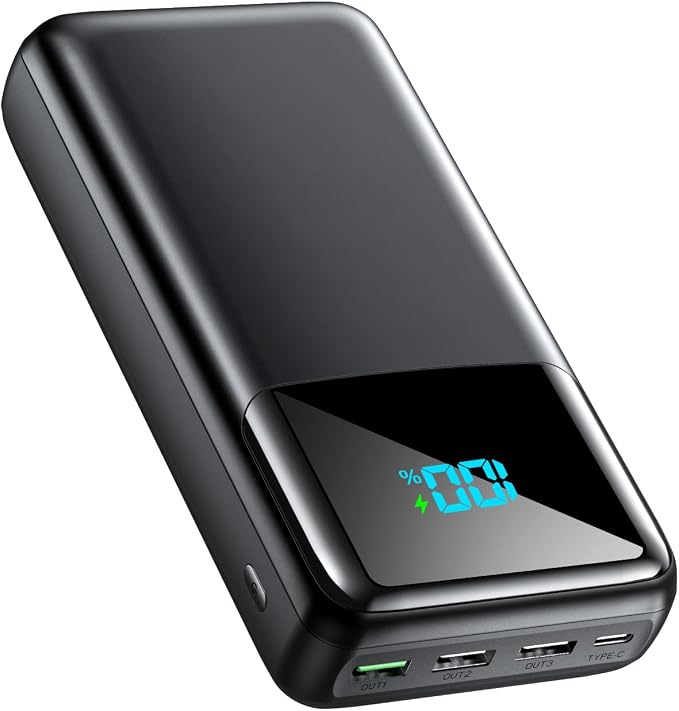 Portable Charger Power Bank 50000mAh, USB-C PD 30W Fast Charging, High Capacity External Battery Pack for Camping, Portable Phone Charger for iPhone 17/16/15/14/13/12/11 Samsung Android (Black) | 4 Outputs & 2 lnputs, Digital Display,Lightweight, Phone... by Unknown