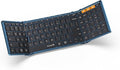 ProtoArc XK01 Full-Size Foldable Bluetooth Keyboard for Travel, Blue | 105 keys, number pad, 0.65in keycaps, 3-device Bluetooth 5.1 switching, USB-C charging, for laptop tablet phone by ProtoArc