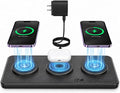 3 in 1 Magnetic Wireless Charger Pad for iPhone 17/16/15/14/13/12 Series, Fast Wireless Charging Station for AirPods 4/3/2 Pro, Raised Charging Pods Design, Magnetic Charging Mat with 24W Adapter by JEMakeITSimple