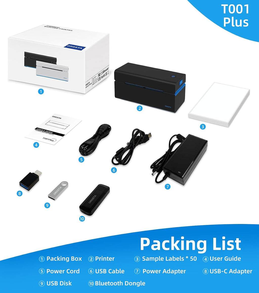 ORGSTA Bluetooth Thermal Shipping Label Printer, 4x6 Shipping Label Printer - Image 9