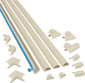 D-Line 13.12ft Cord Hider Kit, Patented Cable Cover, Hide Wires on Wall, Channel for TV Mount Cords, Raceway Wire Hiders, Paintable, Adhesive, Half Round, 4X 0.78in W x 0.39in H x 39in Lengths, Beige by D-LineUSAinc