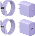iPhone 17 16 15 Charger Fast Charging 2+2Pack 20W USB C Wall Charger with Extra Long 10FT Fast Charging Cable Compatible with iPhone 17/17 Air/17 Pro/17 Pro Max/iPhone 16/15 Series, iPad Pro -Purple by Coreykin