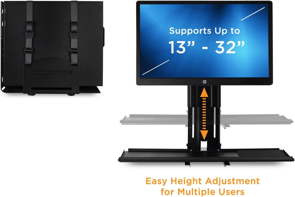 Mount-It! Monitor and Keyboard Wall Mount with CPU Holder, 13-32in Screens - Image 4