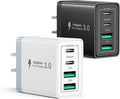 [2-Pack] USB C Charger Block, 40W Fast Charging Block Type C Charging Blocks 4-Port Dual Port PD+QC USB Wall Charger Block for iPhone 17 16 15 14 13 12 11 Pro Max XS, iPad by Aioneus