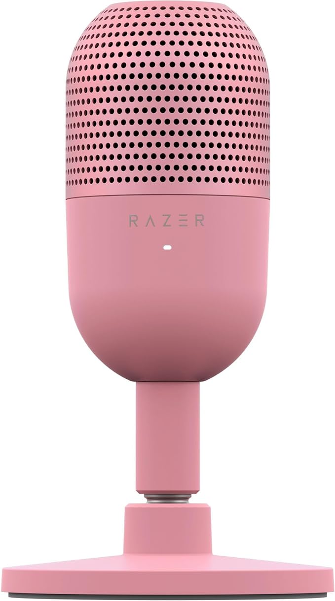 Razer Seiren V3 Mini USB Microphone, Supercardioid Condenser Mic, Pink | Tap-to-Mute Sensor with LED Indicator, Shock Absorber, Ultra Compact, Works with OBS, Discord, Zoom, Teams by Unknown
