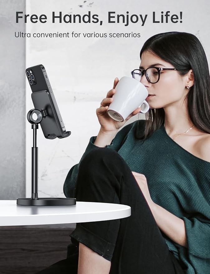 LISEN Cell Phone Stand Phone Holder for Desk, Gaming for Nintendo Switch | Black Desk Accessories, Gaming Accessories for Nintendo Switch, Computer Accessories, PC Accessories, iPad Stand, Desk Decor - Image 6