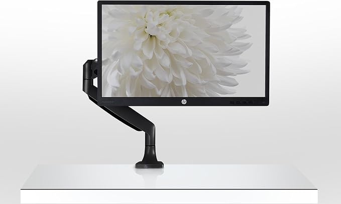 Mount-It! Single Monitor Arm Desk Mount with Gas Spring, Height Adjustable Monitor Stand for 13–32 Inch Screens up to 20 lbs, VESA 75x75 & 100x100, C-Clamp & Grommet, Sit-Stand Desk Compatible - Image 8