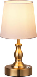 Mini Cordless LED Table Lamp, 5200mAh Rechargeable Battery Operated Lamp, 3-Level Brightness, Touch Dimmable Desk Lamp, Bedside Night Light for Patio Camping Restaurant Home, Antique Brass by PARTPHONER