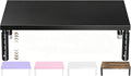 ECOLOVI Adjustable Wood Computer Monitor Stand Riser, Office Desk Organizer and Accessories for Monitor, Laptop, PC, Printer, Office Desk Accessories Workspace Organizer for Home Office Supplies, Black by ECOLOVI