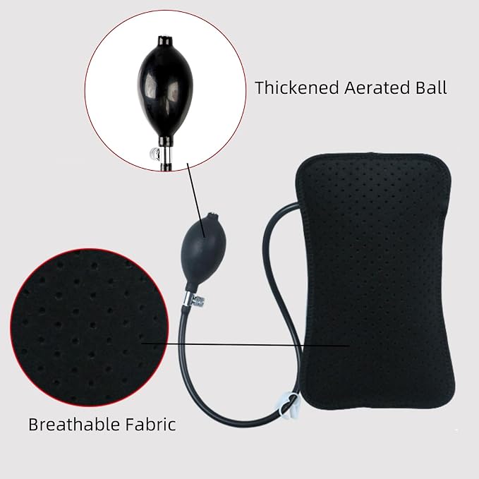 Inflatable Lumbar Support Pillow for Car Seat, Office Chair Bed, Home Use, with Air Pump Airbag Waist Brace Lumbar Traction Belt Back Support Cushion for Reducing Lower Back Pain - Image 3