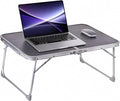 Foldable Laptop Desk, Portable Bed Table with Hidden Storage, Gray | 23.6 x 15.3 in Work Surface, Hidden Storage, Aluminum Frame, Anti-Slip Feet, Carry Handle, Safety Locks by CHEERWELL
