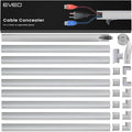 Cord Covers for Wires on Wall - 150in Cable Management Cable Hider - Cord Hiders for TV On Wall - Paintable Cable Concealer - Wire Covers for Cords - 10X (L16 x W0.95 x H0.5) - Medium | Grey by EVEO