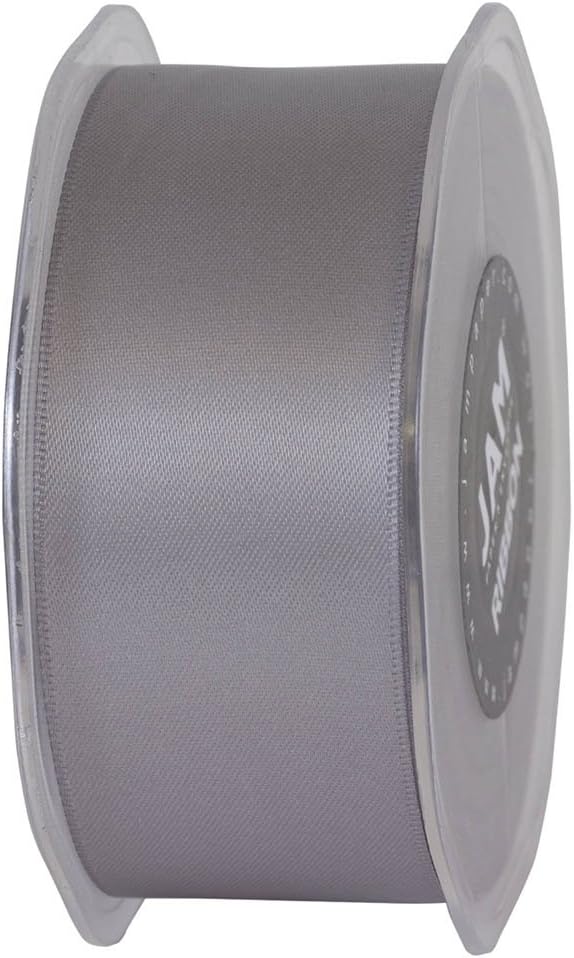 JAM PAPER Double Faced Satin Ribbon - 1 1/2 Inch Wide x 25 Yards - Silver - Sold Individually - Image 5