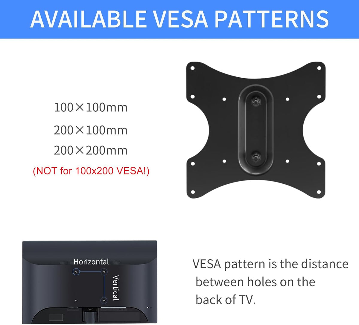 Suptek Ceiling TV Mount Fits Most 23-43 inch LCD LED Plasma Panel Display with Max VESA 200x200mm Loaded up to 35kg/77.16lbs Height Adjustable MC3260 - Image 6