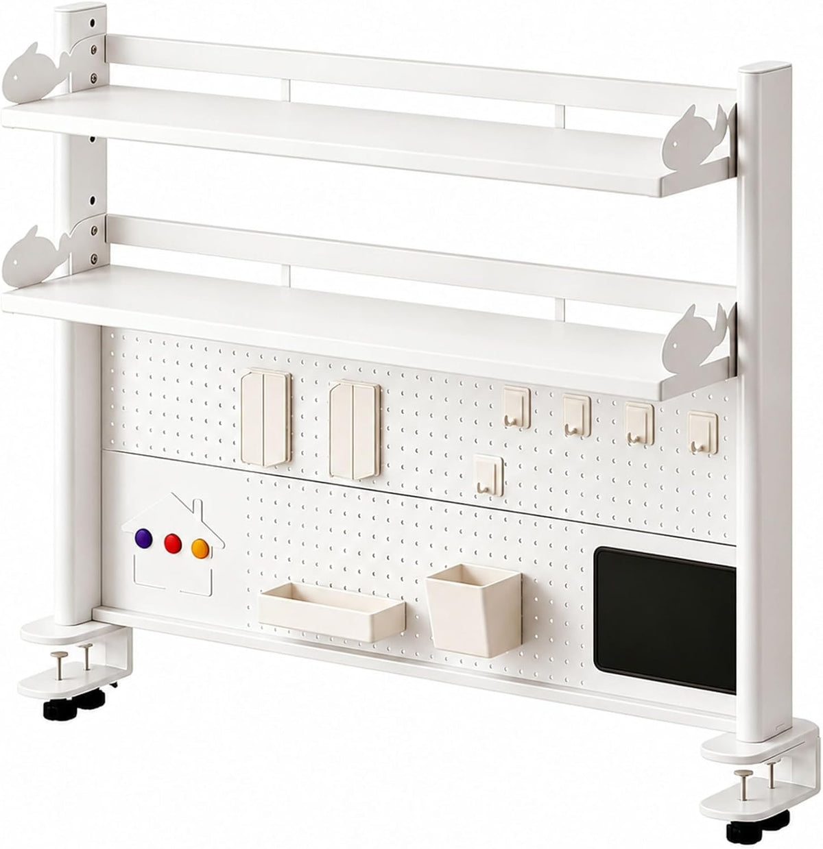 Desk Hutch Shelf with Pegboard for Dorm Office,Desktop Storage Organizer by YDAECKRYVB
