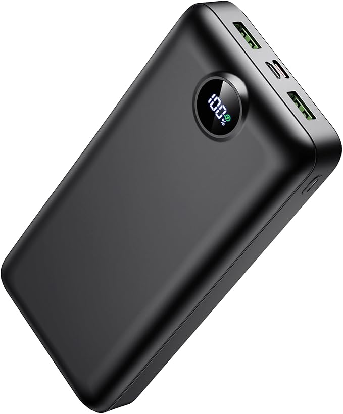 Portable Charger Power Bank 50000mAh 22.5W Fast Charging USB C Battery Bank External Battery Pack Digital Display Phone Charger with 3 Output & 2 Input for iPhone 17/16/15/14/13/12, Samsung etc Black by Unknown
