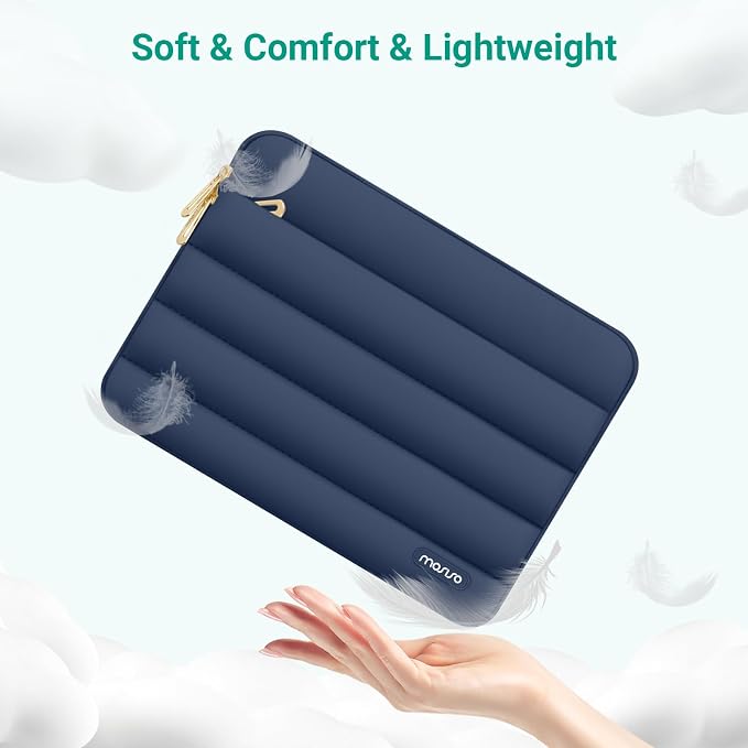 MOSISO Laptop Case 16 inch, 15-15.6 inch Puffy Laptop Sleeve Carrying Case | Compatible with MacBook Pro 16, HP Dell ASUS Acer Toshiba Lenovo, Polyester Horizontal Bag with Small Case, Midnight Blue - Image 5