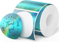 2-Inch Holographic Thermal Stickers - Rainbow Glitter Finish, Water-Proof & Tear-Resistant Label, No Residue Removable Label for Price/Name Tag, Logo Design, Aurora Blue(200Pcs/Roll) by FLYQGGO