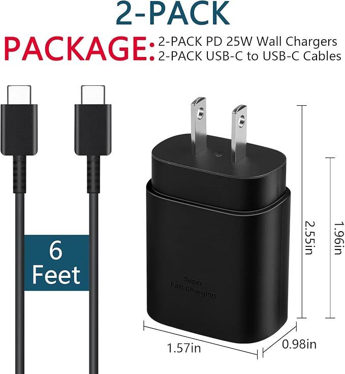 AISNI USB C Charger 25W Type C Charger Fast Charging Android Charger Block | for Galaxy S26 Ultra/S26/S26+/S25 Ultra/S25/24 Ultra/S24/S23 Ultra/S22 Ultra with 10 FT Long Phone Charger USB C Cord-Black - Image 8
