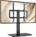 Universal Swivel/Table Top TV Stand 27 to 60 inch TVs 80 Degree Swivel, 4 Level Height Adjustable, Heavy Duty Tempered Glass Base, Holds up to 99lbs Screens, HT04B-001 by Hemudu