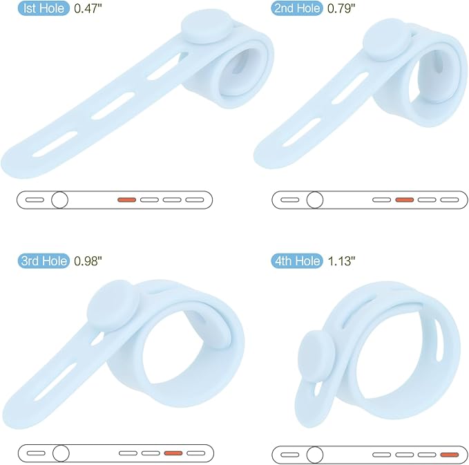 Donruby 24Pcs Silicone Cable Ties, Reusable Cord Organizer Straps, Ice Blue | Adjustable, Multipurpose, 5.12" High-Elasticity Cord Wraps for Bundling Electronics, Home Office Travel Essentials - Image 3