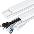 TV Cable Hider - 62.8in PVC Cord Hider Cable Management Wall, Paintable Cord Concealer for Wall Mounted TV, Cables Raceway White Wire Hider, Wall Wire Covers for Cords, 4* L15.7in *W1.2in *H0.59in by YCLYC