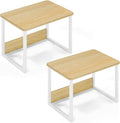 MARTY Desktop Printer Stand 2 Pack Printer Shelf for Desk Home/Office,Maple | Small Printer Stand for Desk, Printer Riser with Storage, Monitor Riser, Under Desk Small Table for Fax Machine Scanner by MARTY