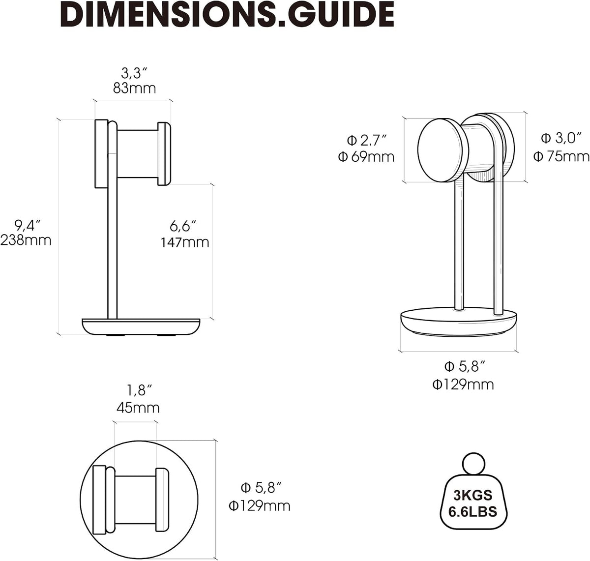 Fenge Headphone Stand for Desk, Headset Stand with Storage Base - Image 5